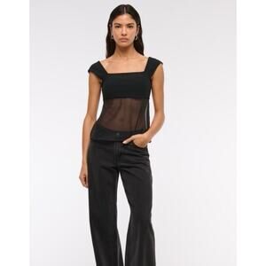 Abercrombie Fitch Cami Top Sheer Babydoll Square Neck